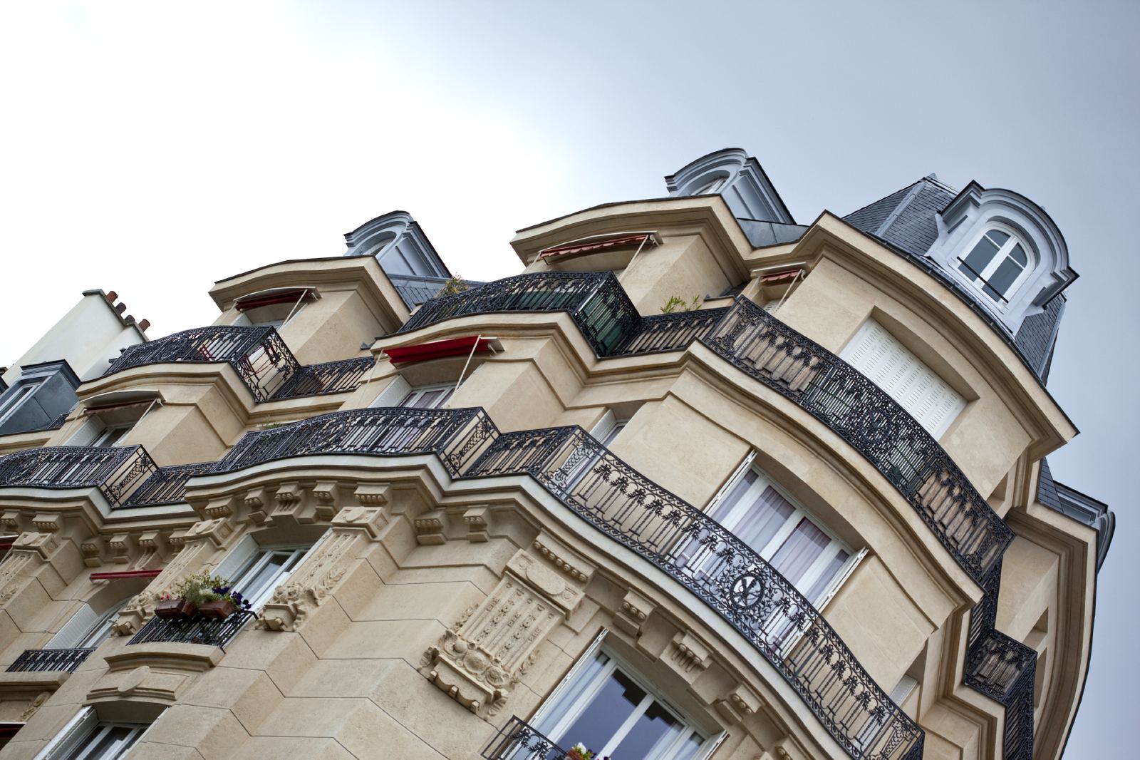 Parisian building seen from below